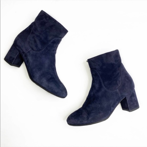 LK Bennett Shoes - LK Bennett Simi Block Heel Ankle Boots Blue Suede Size 5